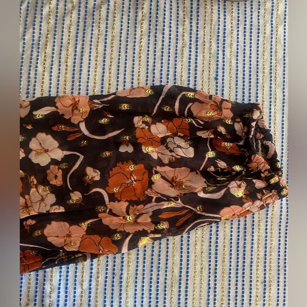 J. CREW COLLECTION MIXED PRINT TIE FRONT LUREX MAXI DRESS SZ SMALL - Picture 9 of 15